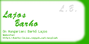 lajos barho business card